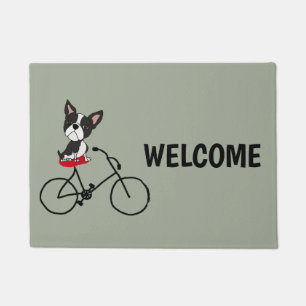 Funny Boston banre Riding Bicycle Deurmat