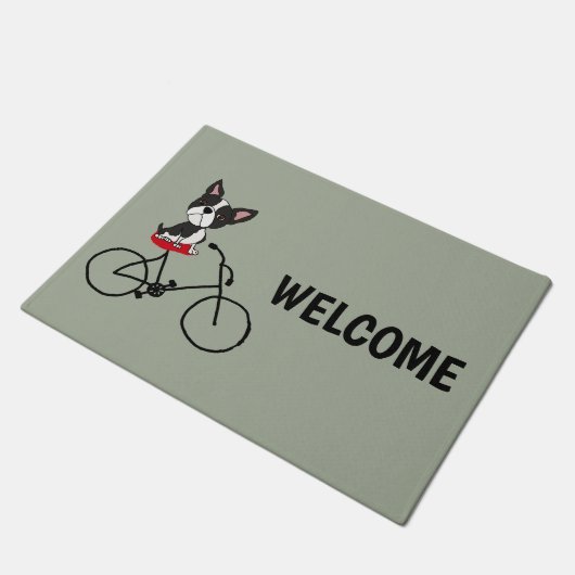 Funny Boston banre Riding Bicycle Deurmat (Schuin)