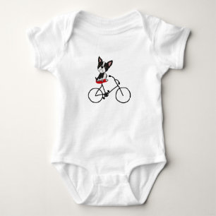 Funny Boston banre Riding Bicycle Romper