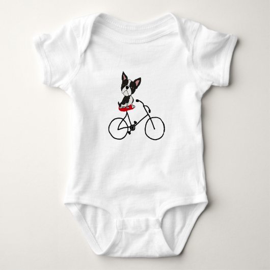 Funny Boston banre Riding Bicycle Romper (Voorkant)