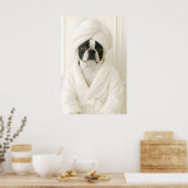Funny Boston Terrier Bathroom Print, Terrier In Poster (Keuken)
