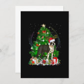 Funny Boston Terrier Christmas Tree Light Pajama D Kaart (Voorkant / Achterkant)