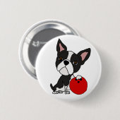 Funny Boston Terrier Dog Bowling Ronde Button 5,7 Cm (Voorkant /achterkant)