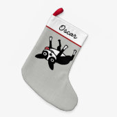 Funny Boston Terrier Dog gepersonaliseerd Kleine Kerstsok (Voorkant (Hangend))
