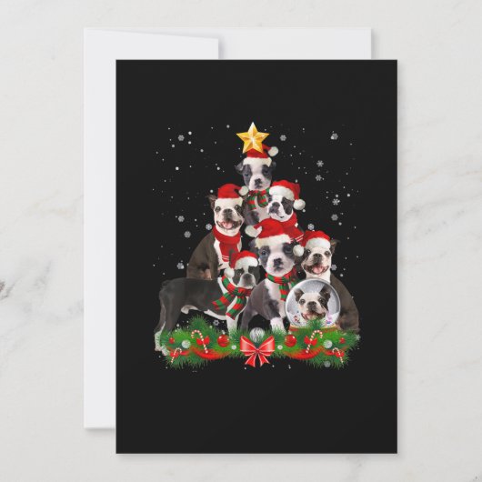 Funny Boston Terrier Dog Kerstmis Gift Aankondiging (Voorkant)