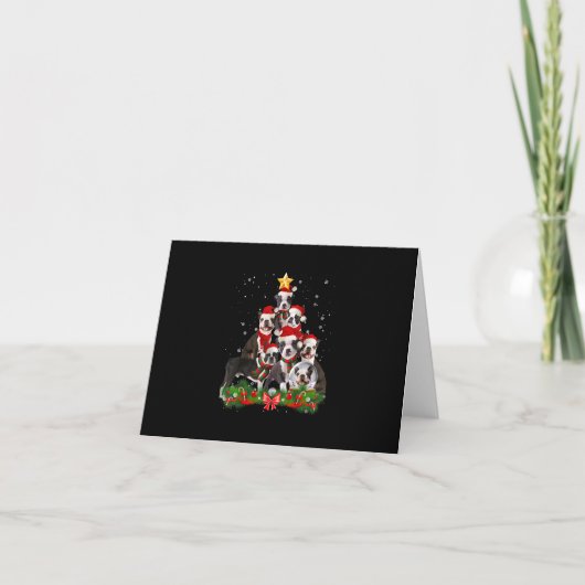 Funny Boston Terrier Dog Kerstmis Gift Bedankkaart (Voorkant)