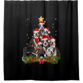 Funny Boston Terrier Dog Kerstmis Gift Douchegordijn (Voorkant)