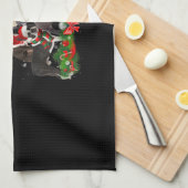 Funny Boston Terrier Dog Kerstmis Gift Theedoek (Quarter Fold)