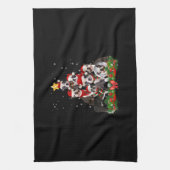 Funny Boston Terrier Dog Kerstmis Gift Theedoek (Verticaal)