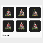 Funny Boston Terrier Dog Kerstmis Gift Vierkante Sticker (Vel)