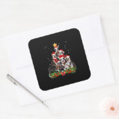 Funny Boston Terrier Dog Kerstmis Gift Vierkante Sticker (Envelop)