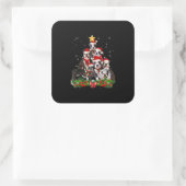 Funny Boston Terrier Dog Kerstmis Gift Vierkante Sticker (Tas)