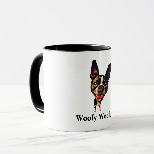 Funny Boston Terrier Dog Mok (Voorkant links)