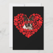 Funny Boston Terrier Dog Paw Heart Valentine Day Aankondiging (Voorkant)