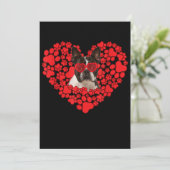 Funny Boston Terrier Dog Paw Heart Valentine Day Aankondiging (Staand voorkant)
