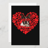 Funny Boston Terrier Dog Paw Heart Valentine Day Aankondiging (Voorkant / Achterkant)