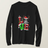 Funny Boston Terrier Dog Tree kerstlampjes Xma T-shirt (Design voorkant)