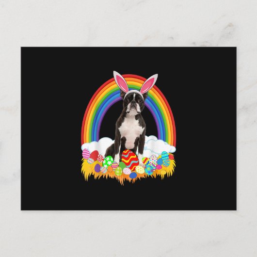 Funny Boston Terrier Egg Shirt Dog Lover Easter Briefkaart (Voorkant)