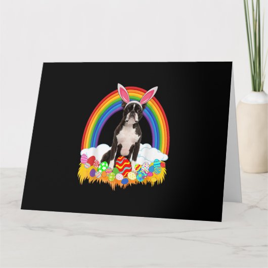 Funny Boston Terrier Egg Shirt Dog Lover Easter Kaart (Voorkant)