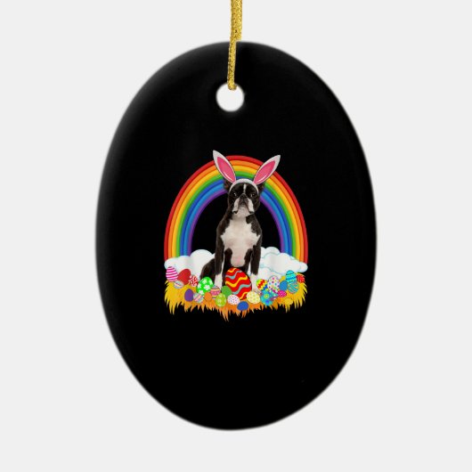 Funny Boston Terrier Egg Shirt Dog Lover Easter Keramisch Ornament (Voorkant)