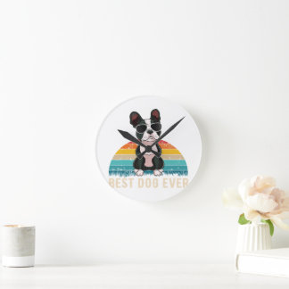 Funny Boston Terrier Gift for Pet Lover Ronde Klok