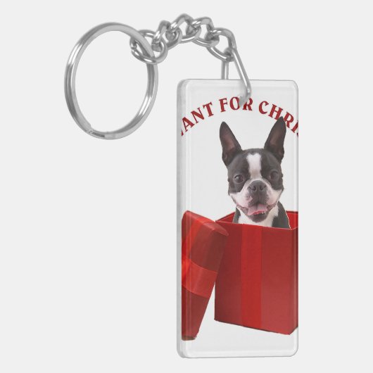 Funny Boston Terrier Gift for Pet Lover Sleutelhanger (Voorkant Links)