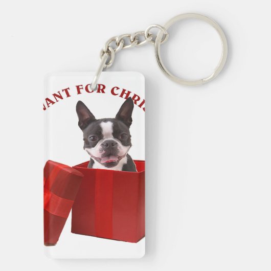 Funny Boston Terrier Gift for Pet Lover Sleutelhanger (achterkant)