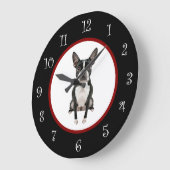 Funny Boston Terrier Hondenras Wall Decor Clock Grote Klok (Hoek)