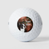 Funny Boston Terrier in Space Golf Ball Golfballen (Voorkant)
