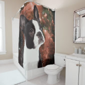 Funny Boston Terrier in Space Shower Curtain Douchegordijn (In situ)