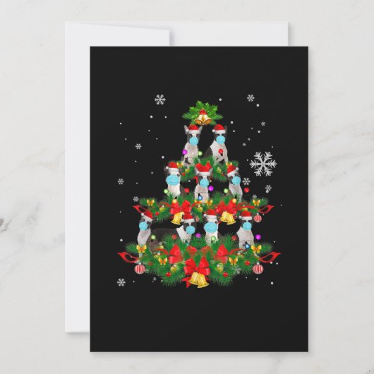 Funny Boston Terrier-kerstboom Dog Mask Xmas Aankondiging (Voorkant)