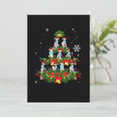 Funny Boston Terrier-kerstboom Dog Mask Xmas Aankondiging (Staand voorkant)