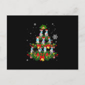 Funny Boston Terrier-kerstboom Dog Mask Xmas Aankondigingskaart (Voorkant)