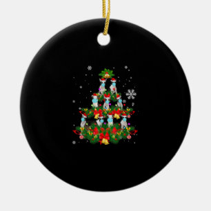 Funny Boston Terrier-kerstboom Dog Mask Xmas Keramisch Ornament