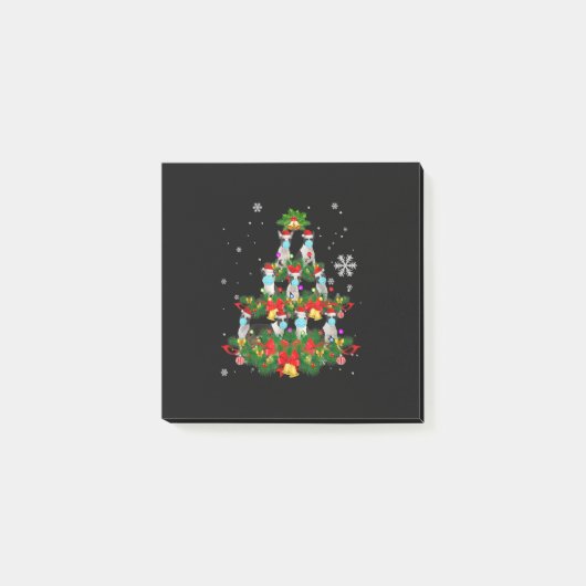 Funny Boston Terrier-kerstboom Dog Mask Xmas Post-it® Notes (Voorkant)