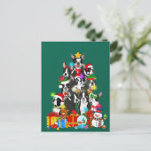 Funny Boston Terrier-kerstboom Lights Puppy Briefkaart (Staand voorkant)