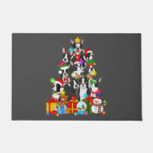 Funny Boston Terrier-kerstboom Lights Puppy Deurmat (Voorkant)