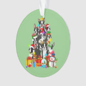 Funny Boston Terrier-kerstboom Lights Puppy Ornament (voorkant)