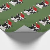Funny Boston Terrier-kerstkunst Cadeaupapier (Hoek)