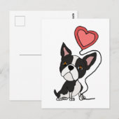 Funny Boston Terrier Love Cartoon Briefkaart (Voorkant / Achterkant)