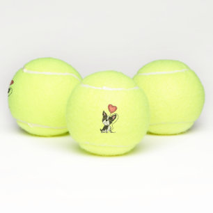 Funny Boston Terrier Love Cartoon Tennisballen