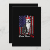 Funny Boston Terrier Moeder Amerikaanse vlag T-shi Bedankkaart (Voorkant / Achterkant)