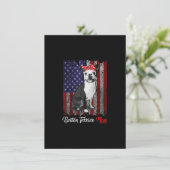 Funny Boston Terrier Moeder Amerikaanse vlag T-shi Bedankkaart (Staand voorkant)