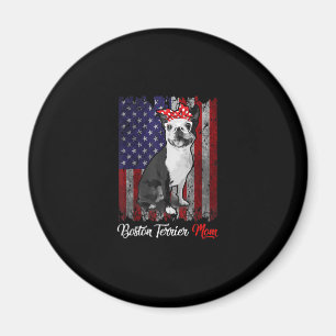 Funny Boston Terrier Moeder Amerikaanse vlag T-shi Magneet