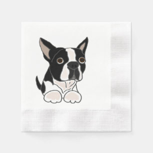 Funny Boston Terrier Puppy Dog Art Servetten