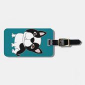 Funny Boston Terrier Puppy Dog Cartoon Bagagelabel (Voorkant horizontaal)