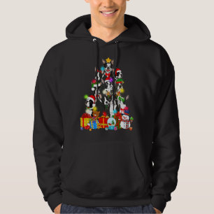 Funny Boston Terrier Santa Tree Lights Puppy D Hoodie