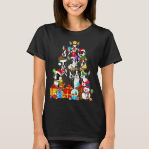 Funny Boston Terrier Santa Tree Lights Puppy D T-shirt