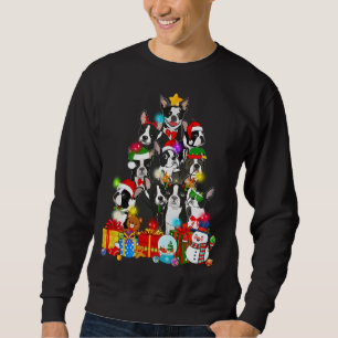 Funny Boston Terrier Santa Tree Lights Puppy D Trui