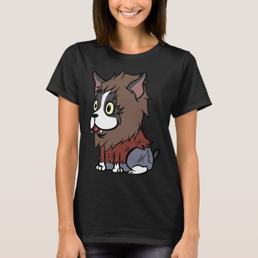 Funny Boston Terrier Scary Werewolf Costume Hallow T-shirt (Voorkant)